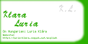 klara luria business card